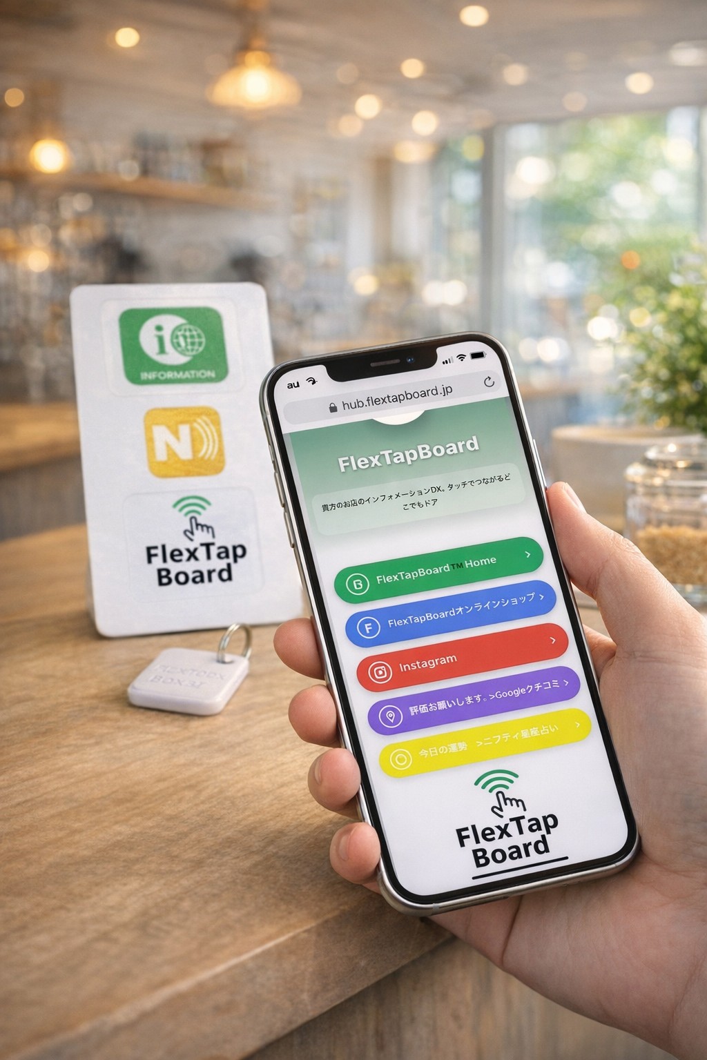 スマホでHubが表示される様子