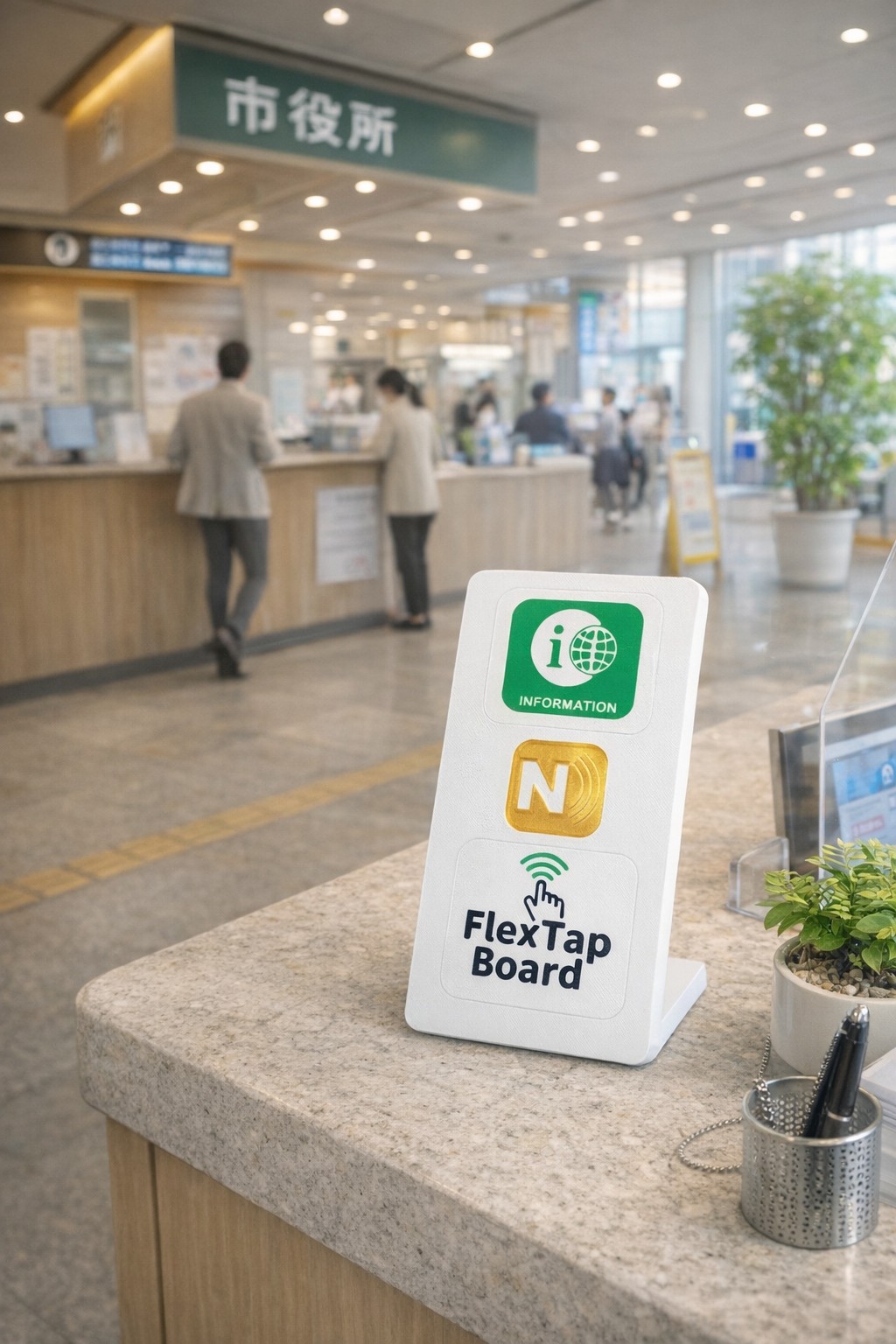 市役所入口フロアでの使用イメージ